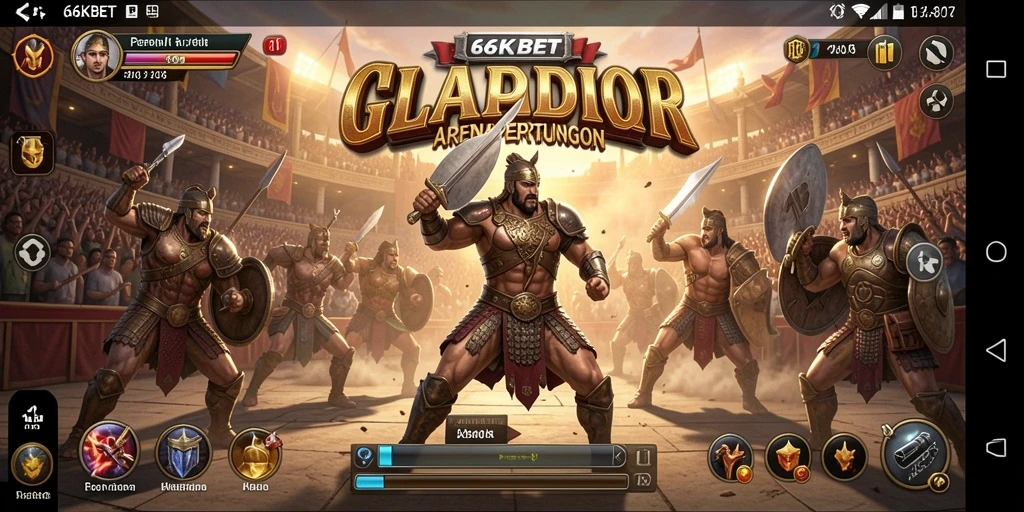Tampilan aksi seru dalam gameplay 66KBET saat bertarung.