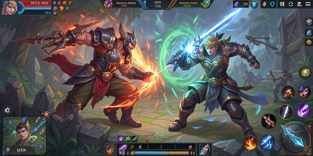 Tampilan gameplay seru API36 dalam pertarungan tim.