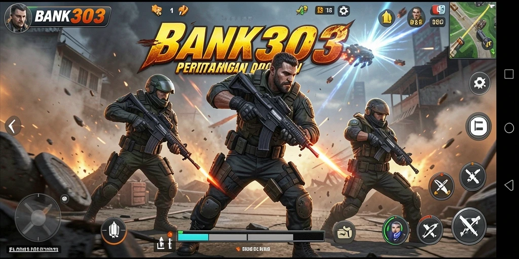 Screenshot BANK303 menampilkan karakter bertarung dalam aksi yang mendebarkan.