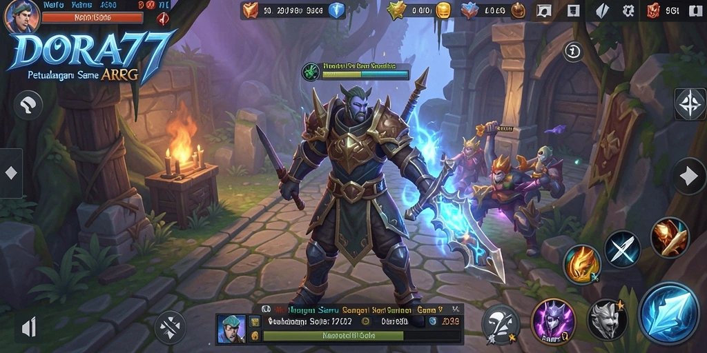 Tangkapan layar gameplay DORA77 yang menampilkan aksi seru di medan perang.