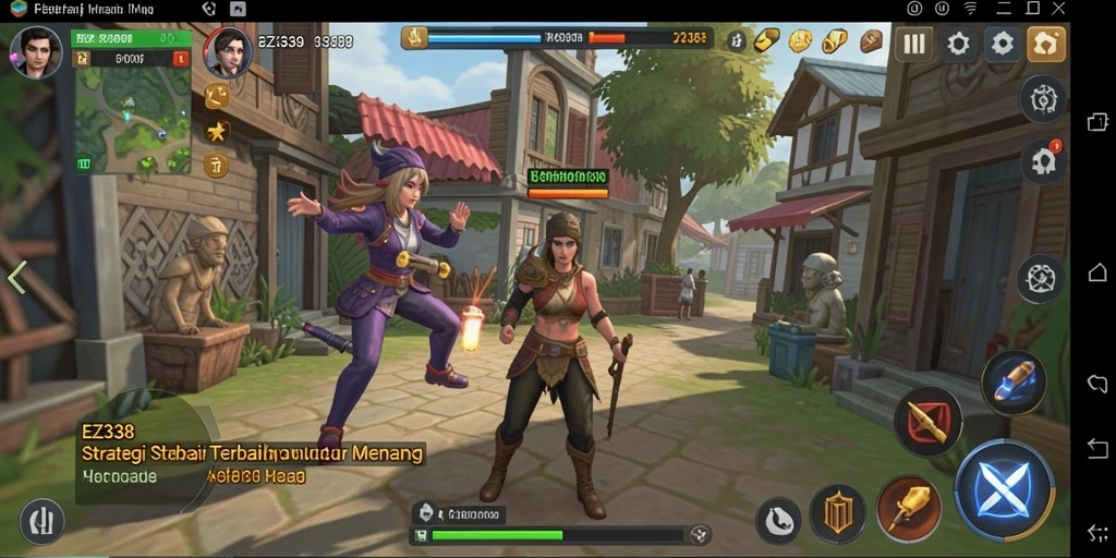 Gambaran gameplay strategis dengan pertempuran seru dan penuh taktik.