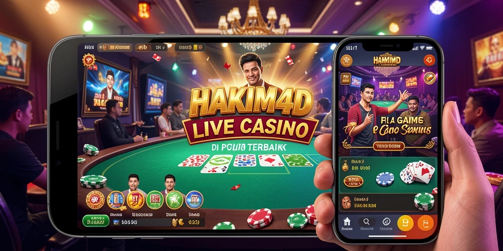 Screenshot dari gameplay HAKIM4D yang menampilkan dealer langsung.