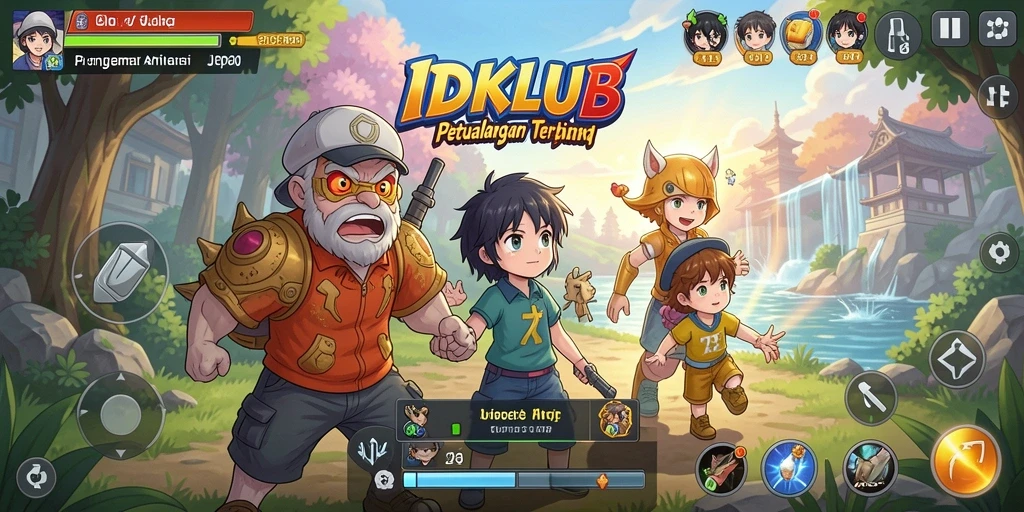 Tampilan gameplay yang menarik dari IDKLUB dengan karakter anime beraksi.