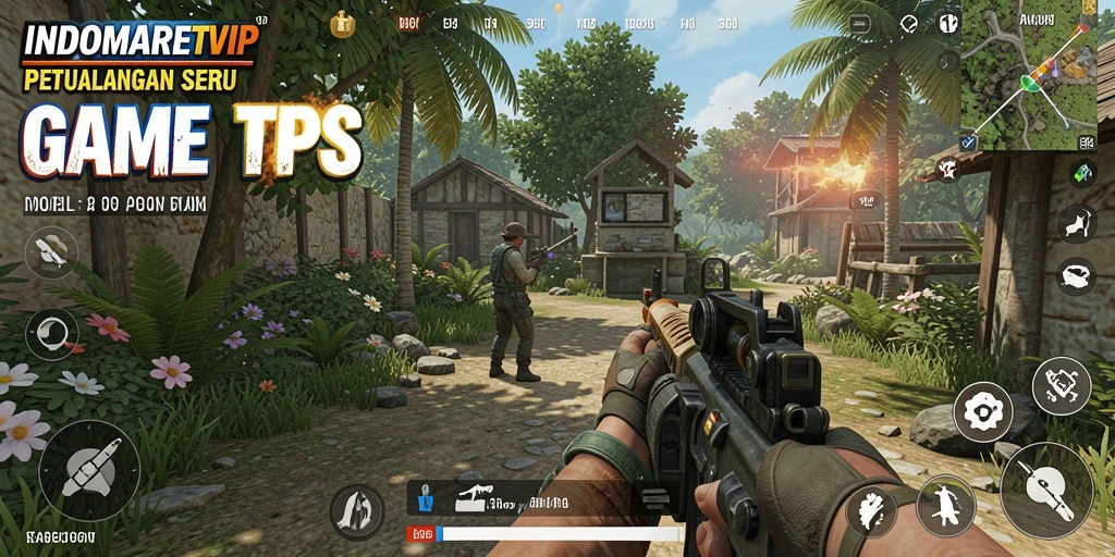 Screenshot gameplay <strong>INDOMARETVIP</strong> menampilkan aksi seru dalam pertempuran TPS.