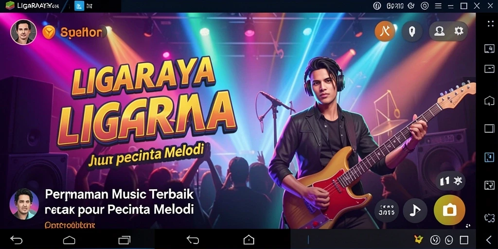 Tampilan gameplay LIGARAYA yang menarik dengan berbagai pilihan lagu.