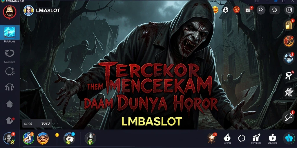 Screenshot utama LMBASLOT menampilkan momen mencekam saat menjelajahi kegelapan.