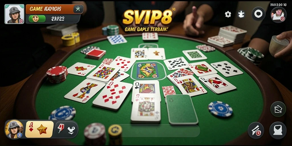Screenshot gameplay SVIP8 menunjukkan keseruan bermain Gaple.