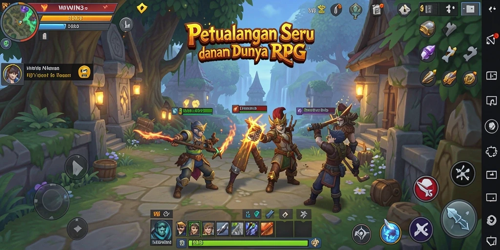 Tampilan gameplay yang seru dalam WIN33 dengan aksi RPG.